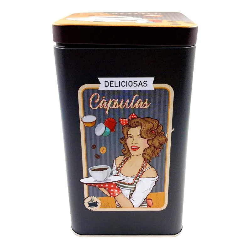 Lata Retro Porta Condimento 10x10cm em Metal FWB-Modelo 1