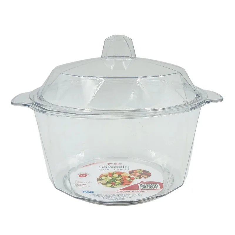 Saladeira Facile C/ Tampa 1050ml em Plástico FWB