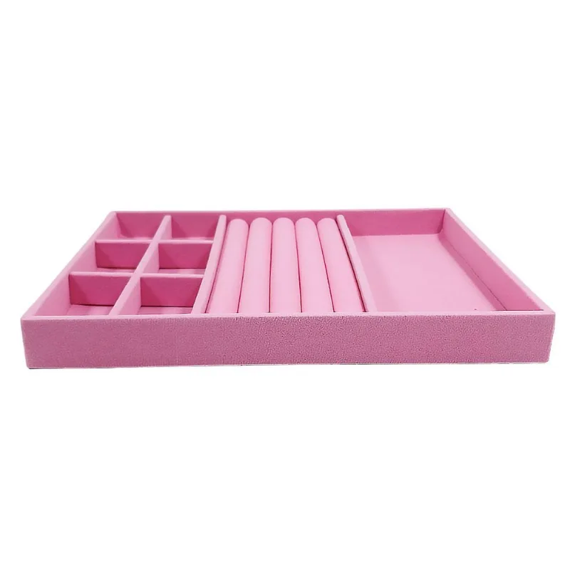 Porta Joias C/ Divisórias 24x18x2,5cm em Flanela FWB-Rosa