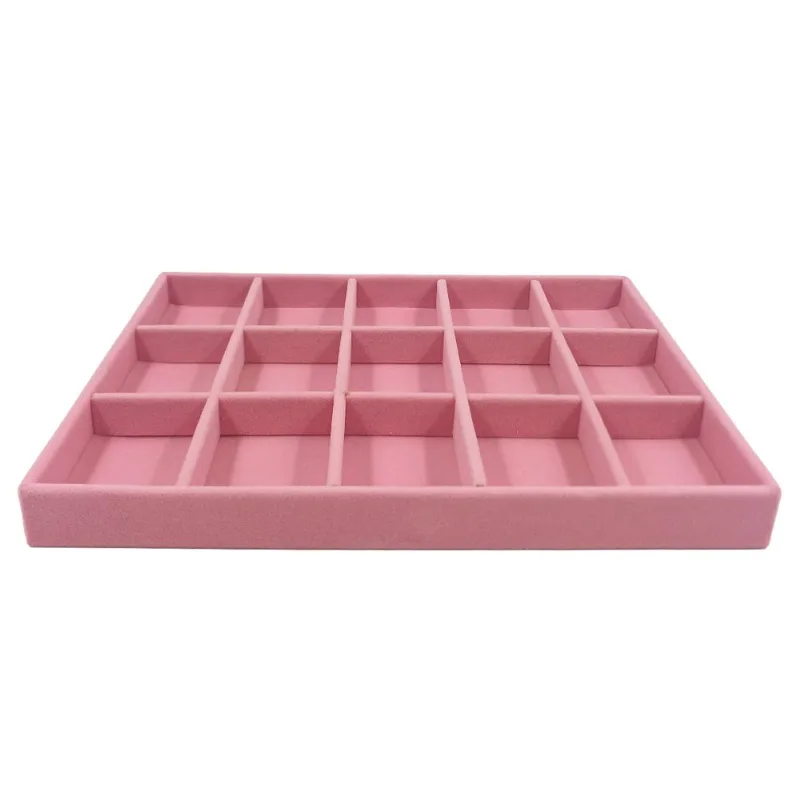 Porta Joias C/ Divisórias 24x18x2,5cm em Flanela FWB-Rosa