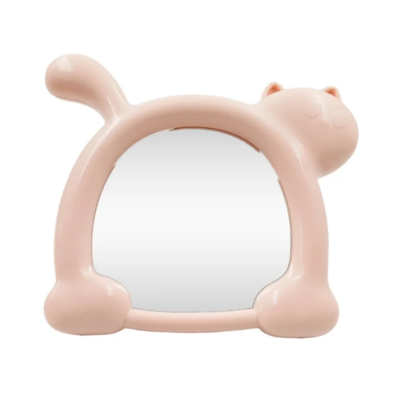 Espelho de Mesa Gato 17,5x15cm em Plástico FWB-Rosa