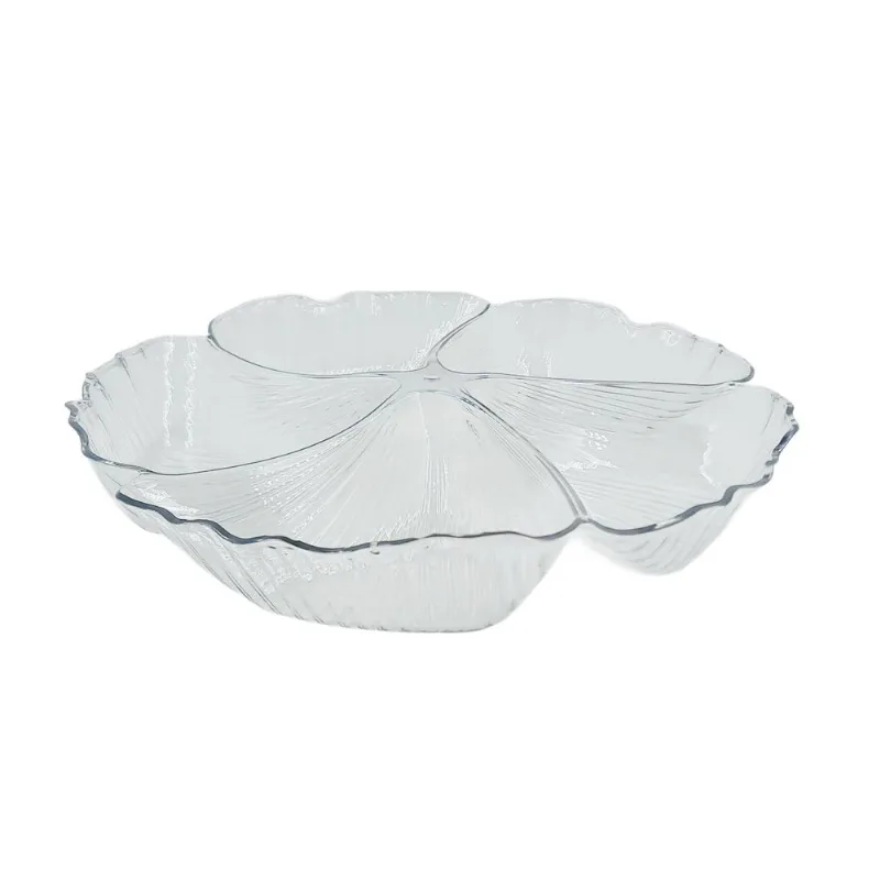 Petisqueira Floral C/ 5 Divisórias 32x32cm em Plastico FWB
