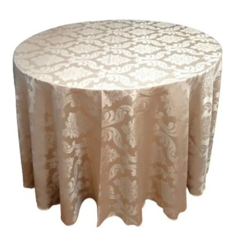 Toalha De Mesa Redonda Jacquard 2,80 Bege