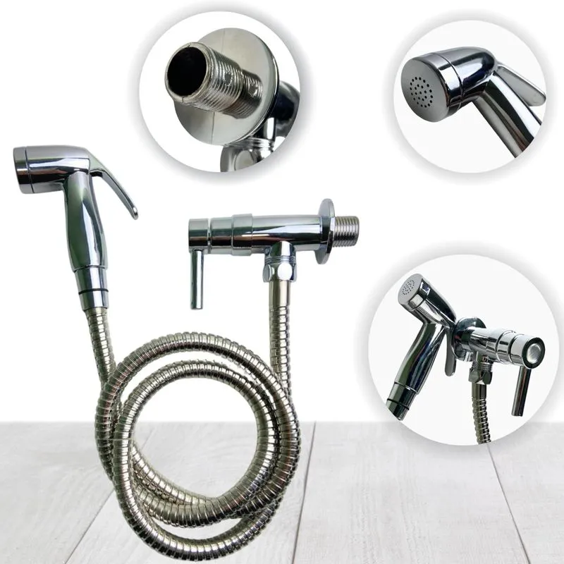 Kit Ducha Higiênica Cromada 1/4 Volta C/registro Linha Abs