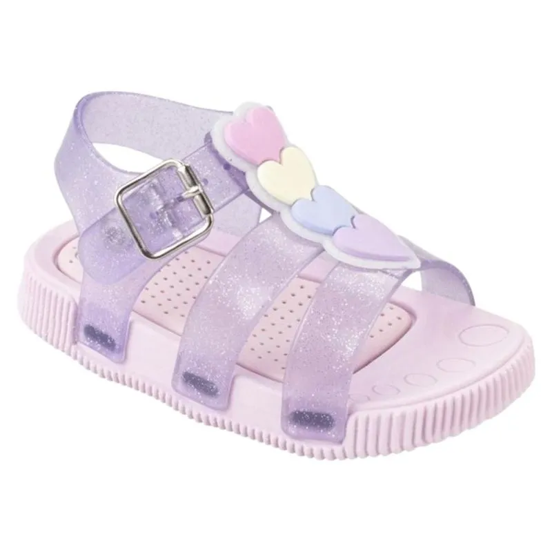 Sandália Injetada Keto Feminino Lilas/Glitter Coração 037004-343