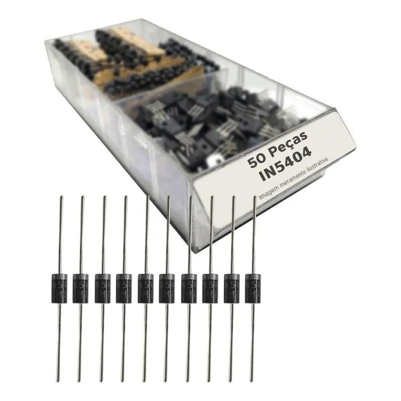 Kit 50 Peças - Díodo In5404 = 1n5404 Alta Qualidade
