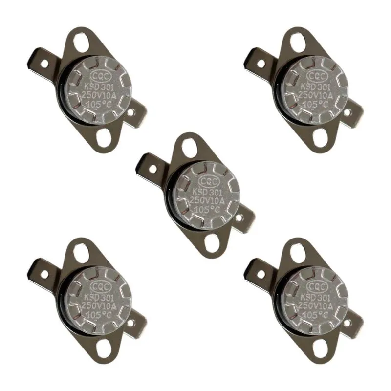 5x Termostato Ksd301 105 Graus 10a 250v Normal Fechado