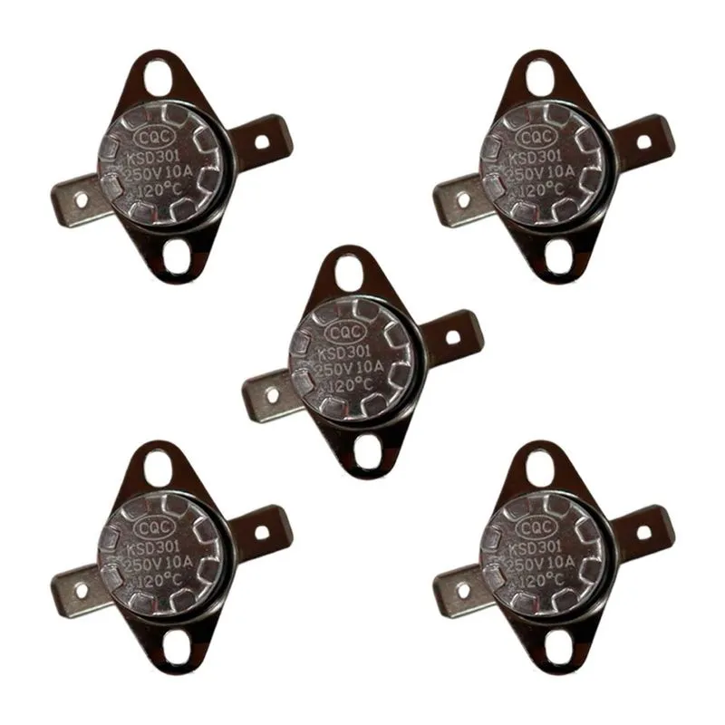 5x Termostato Ksd301 120 Graus 10a 250v Normal Fechado