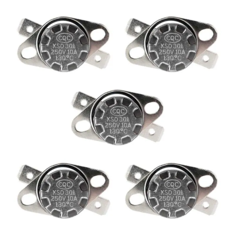 5x Termostato Ksd301 130 Graus 10a 250v Normal Fechado