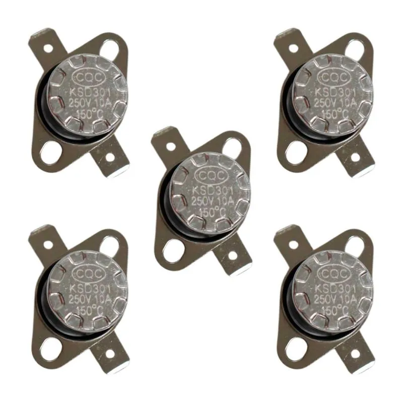 5x Termostato Ksd301 130 Graus 10a 250v Normal Fechado