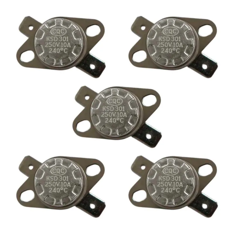 5x Termostato Cerâmica Ksd301 240 Graus 10a 250v N/ Fechado