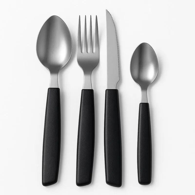 Faqueiro Baviera 24 Peças Aço Inox Com Gaveteiro Preto Mek