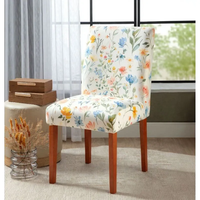 Capa De Cadeira Malha Estampada Floral 4 Colorido - Jolitex