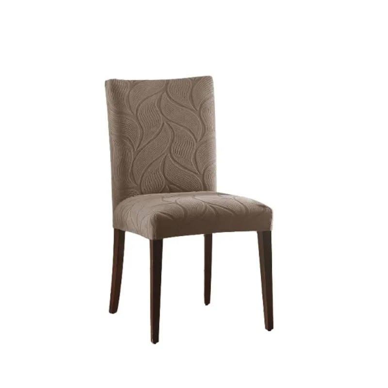 Capa De Cadeira Veludo Folhagem Caramelo - Jolitex