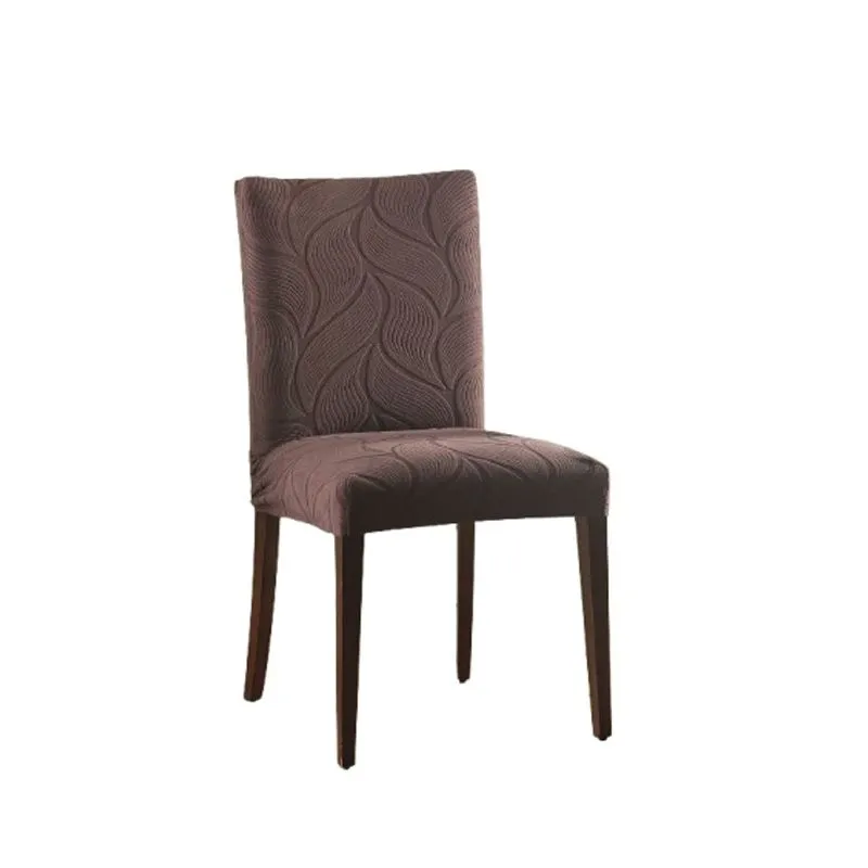 Capa De Cadeira Veludo Folhagem Marrom - Jolitex