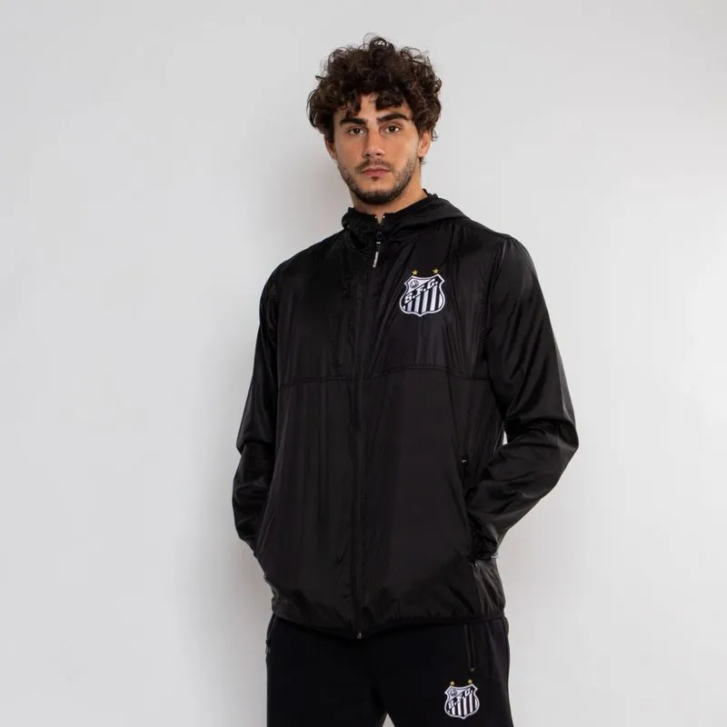 Jaqueta Corta Vento Santos Escudo Surf Center GG / Preto