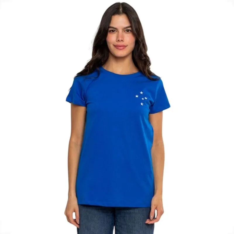 Camiseta Feminina Futebol Cruzeiro Classic Algodão Surf Center GG / Azul