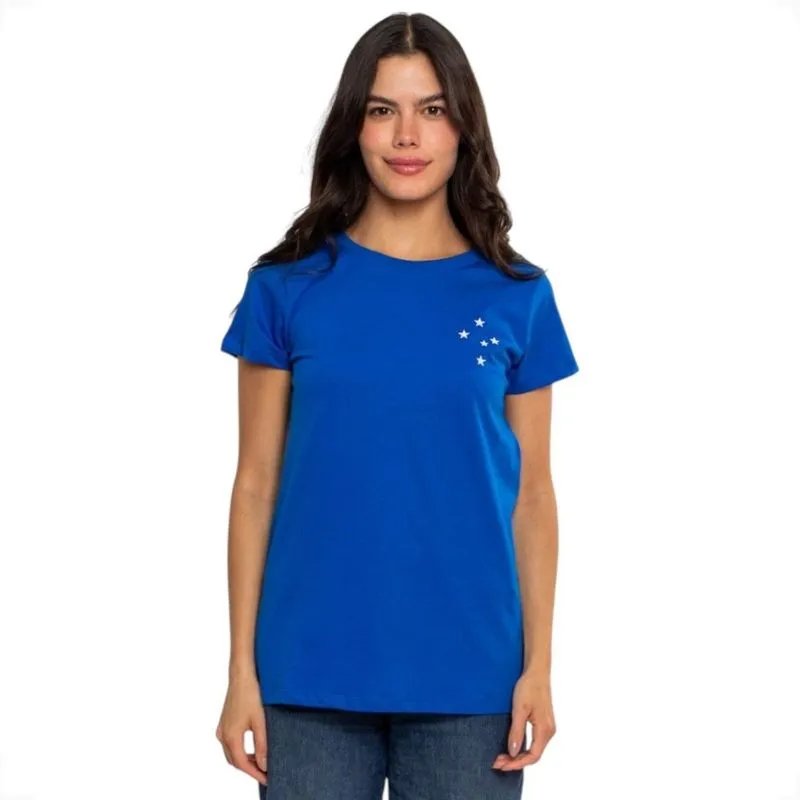 Camiseta Feminina Cruzeiro Classic Sintetico Surf Center M / Azul