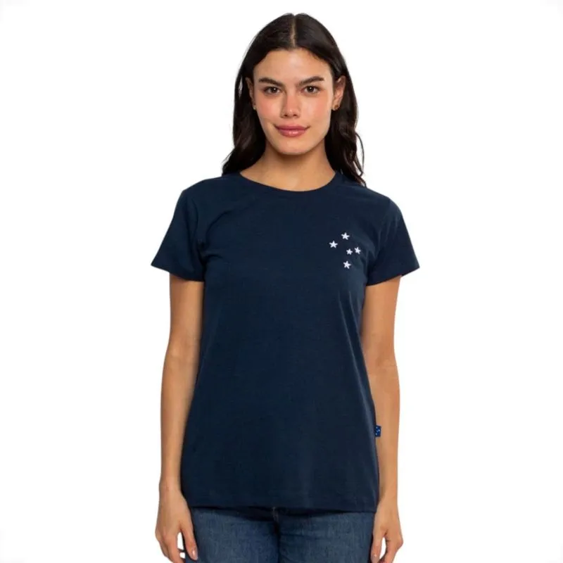 Camiseta Feminina Cruzeiro Classic Sintetico Surf Center P / Azul Escuro