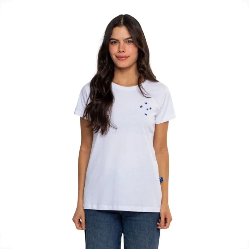 Camiseta Feminina Cruzeiro Classic Sintetico Surf Center G / Branco