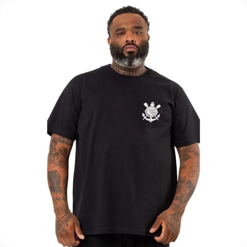 Camiseta Corinthians Masculina Estampada Surf Center 50 / Preto