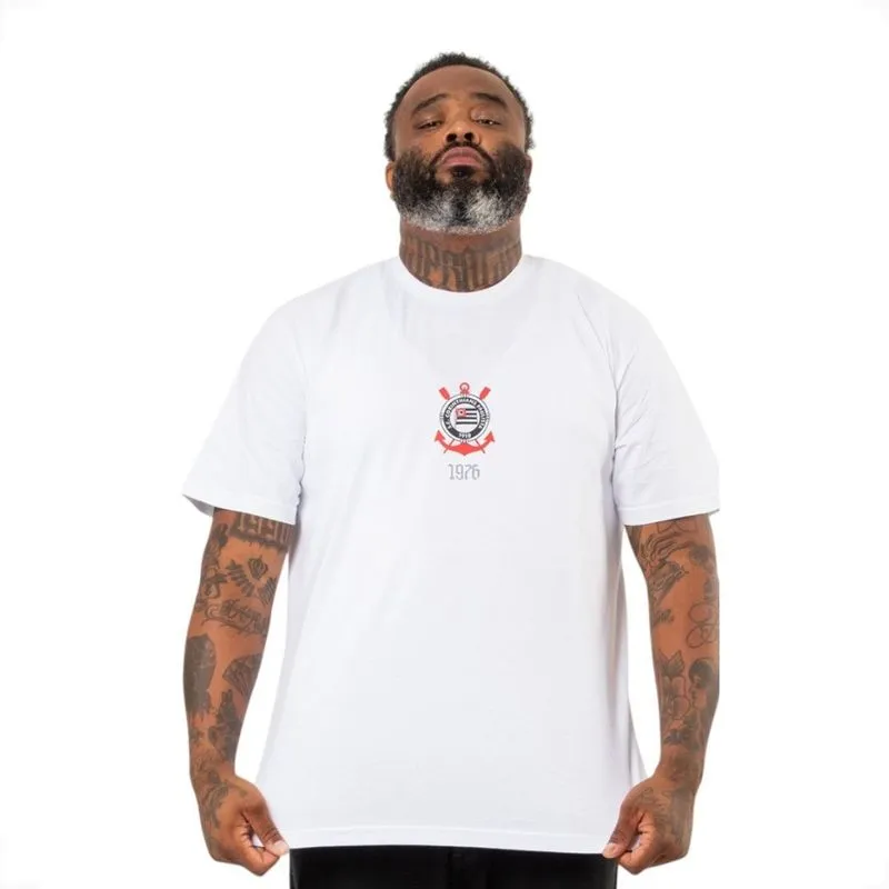 Camiseta Corinthians Oficial Masculina 1976 Surf Center 56 / Branco