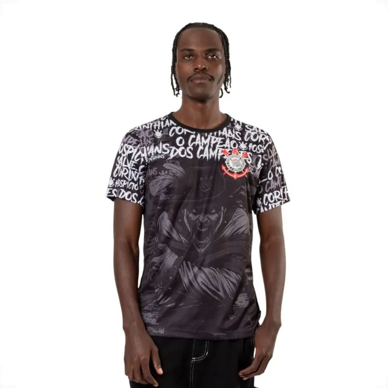Camiseta Corinthians Oficial Bem Vindo Ao Hospício Surf Center M / Preto