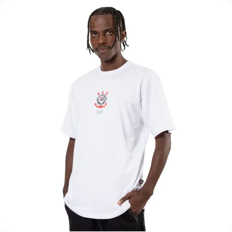 Camiseta Corinthians Oficial Masculina 1976 Surf Center P / Branco