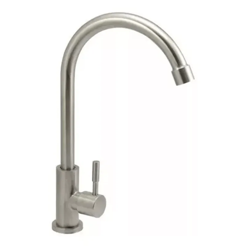 Torneira De Aço Inox Convencional Para Cozinha Bancada Tlsn