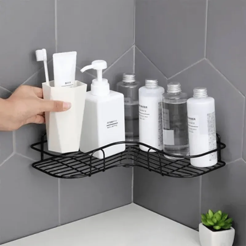 Suporte Para Shampoo Cantoneira Prateleira Para Parede Preto