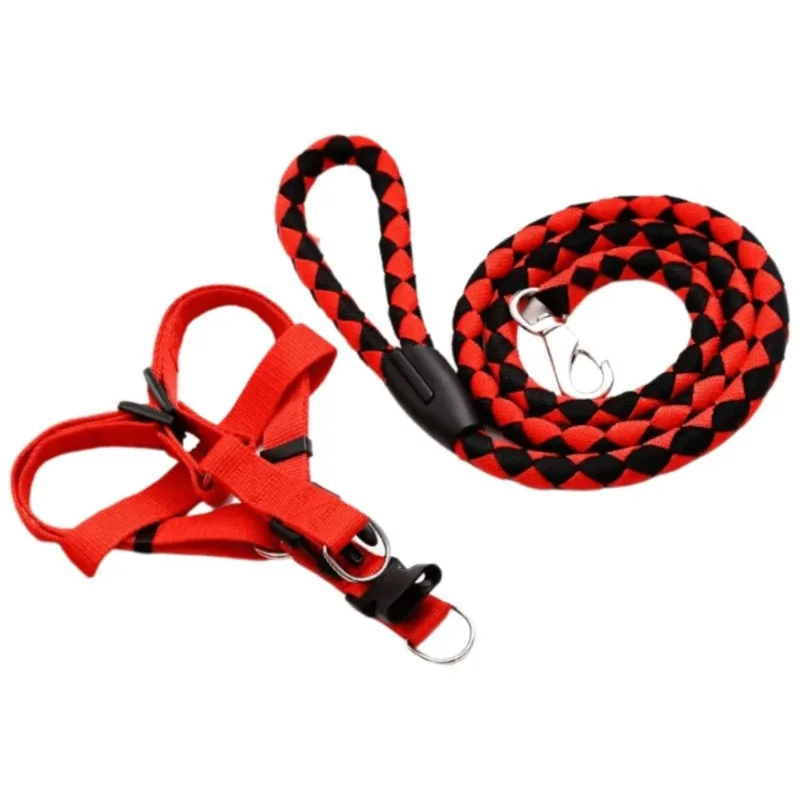 Coleira Peiteira Para Cães Nylon Vermelho