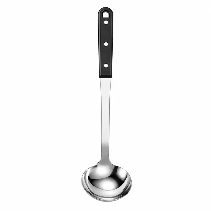 Utensílios De Cozinha De Aço Inoxidável Com Cabo Preto