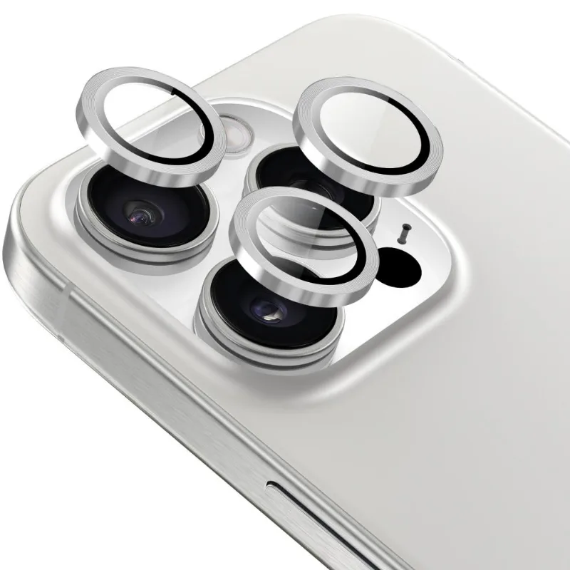 Película para câmera iPhone 16 Pro/ 16 Pro Max, Originais iPlace, Aro Silver - Originais iPlace
