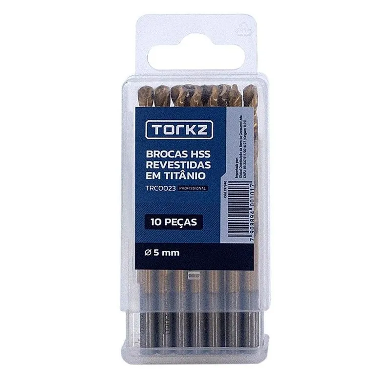Broca Ar Torkz Trc0023 Titânio, 5 Mm - 10 Peças