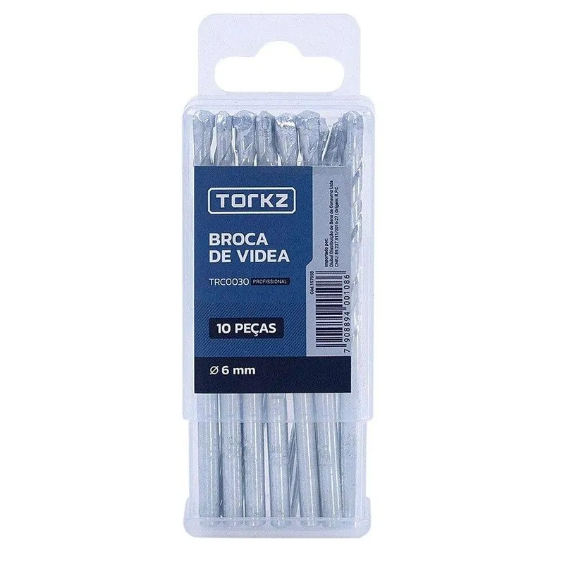 Broca Videa Torkz Trc0030, 6 Mm - 10 Peças