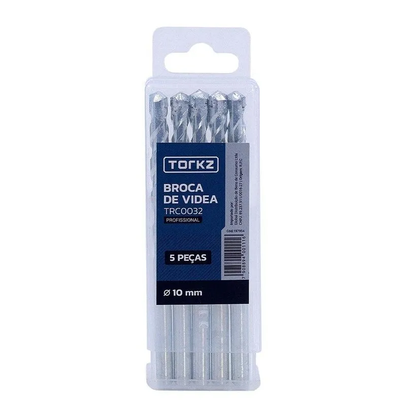 Broca Videa Torkz Trc0032, 10 Mm - 5 Peças