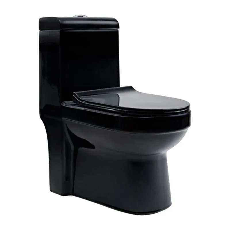 Kit Vaso Sanitário Monobloco E Acessórios Modaza Acqua Nero, 3 E 6 Litros, Preto