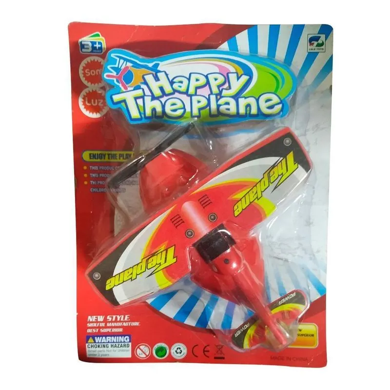 Brinquedo Avião A Corda Infantil Spider Com Luz/som Vermelho
