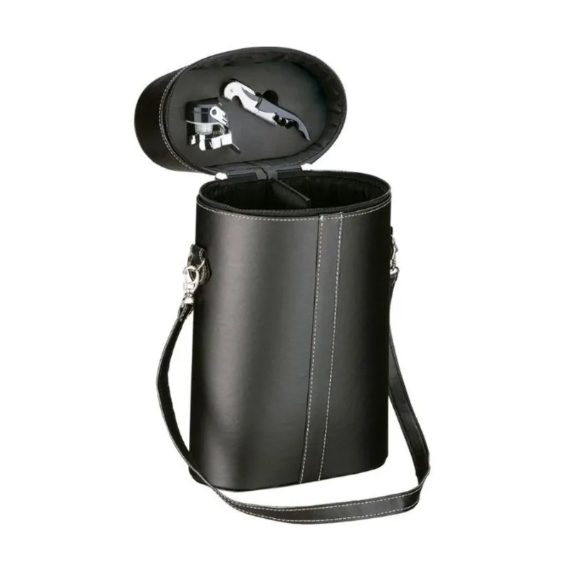 Kit Maleta Courino para 2 Garrafas com 2 Acessórios KIT MALETA COURINO P/2 GARRAFAS C/2 ACES