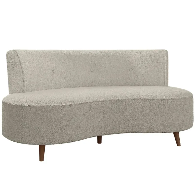 Sofá Chaise Living 2 Lugares 160cm para Sala Istambul K01 Bouclê Bege - Lyam Decor - Lyam Decor