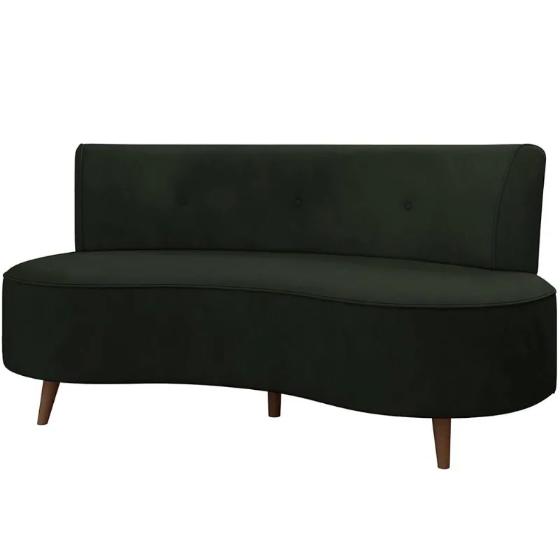 Sofá Chaise Living 2 Lugares 160cm para Sala Istambul K01 Veludo Verde - Lyam Decor - Lyam Decor