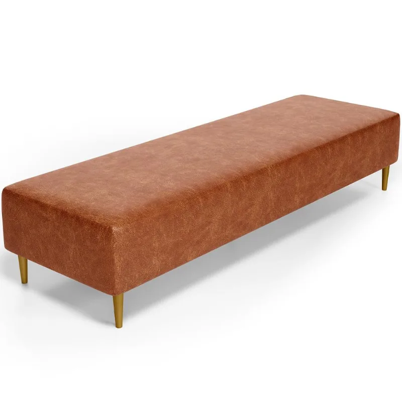 Puff Decorativo Sala de Estar Bali W01 Pés Palito 190x60cm Couríssimo Camel - Lyam Decor - Lyam Decor