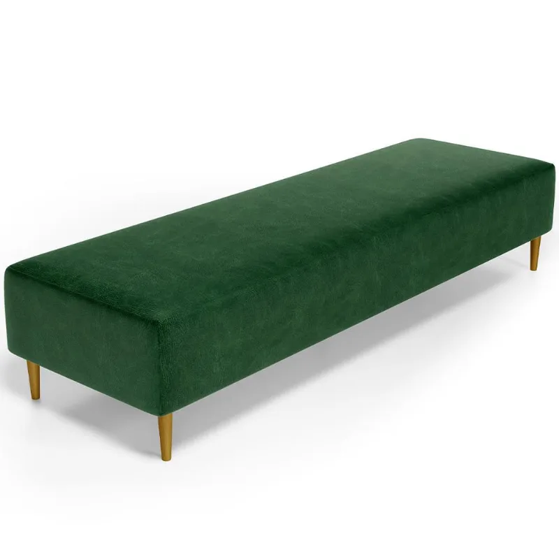 Puff Decorativo Sala de Estar Bali W01 Pés Palito 190x60cm Couríssimo Verde Musgo - Lyam Decor - Lyam Decor