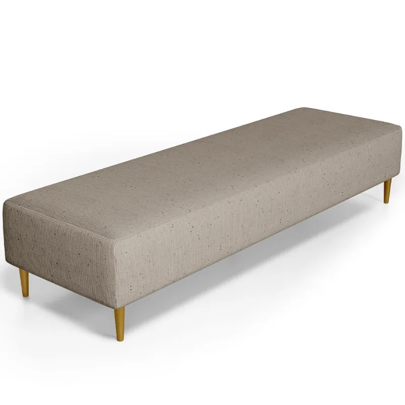 Puff Decorativo Sala de Estar Bali W01 Pés Palito 190x60cm Linho Bege - Lyam Decor - Lyam Decor