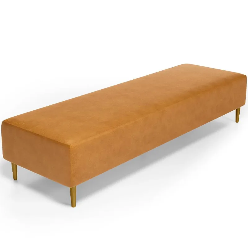 Puff Decorativo Sala de Estar Bali W01 Pés Palito 210x60cm Couríssimo Whisky - Lyam Decor - Lyam Decor