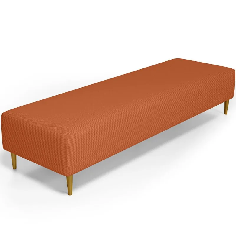Puff Decorativo Sala de Estar Bali W01 Pés Palito 210x60cm Tecido Terracota - Lyam Decor - Lyam Decor