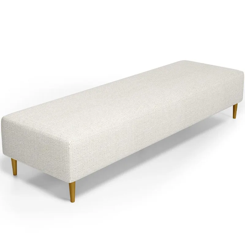 Puff Decorativo Sala de Estar Bali W01 Pés Palito 210x60cm Linho Champagne - Lyam Decor - Lyam Decor