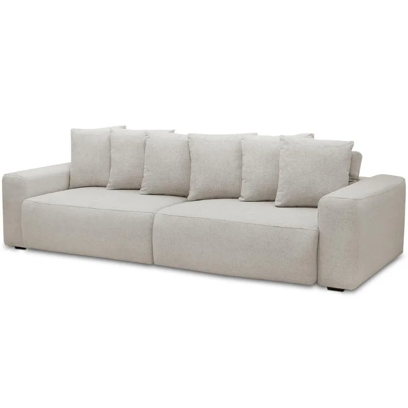 Sofá Retrátil Reclinável 3 Lugares Sala de Estar 230cm Van Gogh F04 Linho Natural - Lyam Decor - Lyam Decor