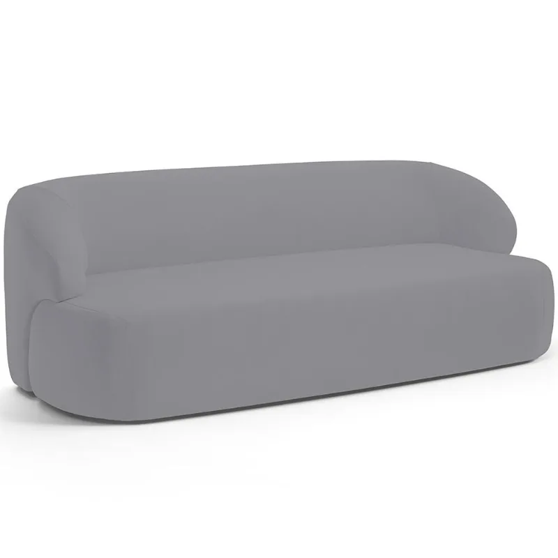 Sofá 2 Lugares Curvo Orgânico Para Sala Living 150cm Barolo L06 Veludo Cinza - Lyam Decor - Lyam Decor