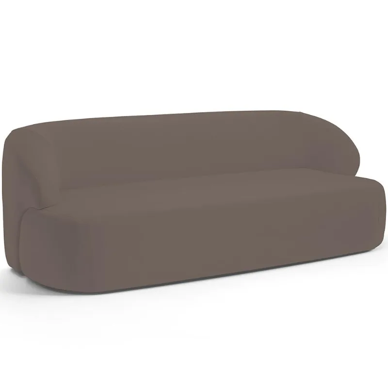 Sofá 2 Lugares Curvo Orgânico Para Sala Living 150cm Barolo L06 Veludo Marrom - Lyam Decor - Lyam Decor